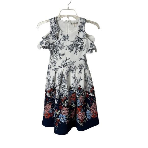 Knitworks Blue Fit and Flare Sundress Sleeveless Wedding Guest Girls Size 10 - Picture 1 of 5